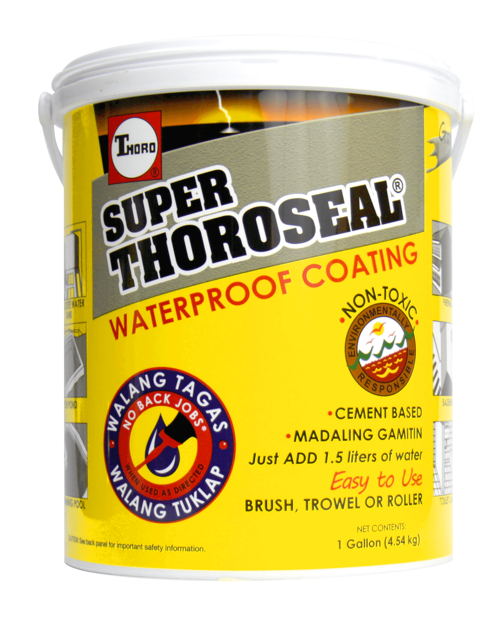Super Thoroseal gray waterproof coating for concrete and masonry surfaces