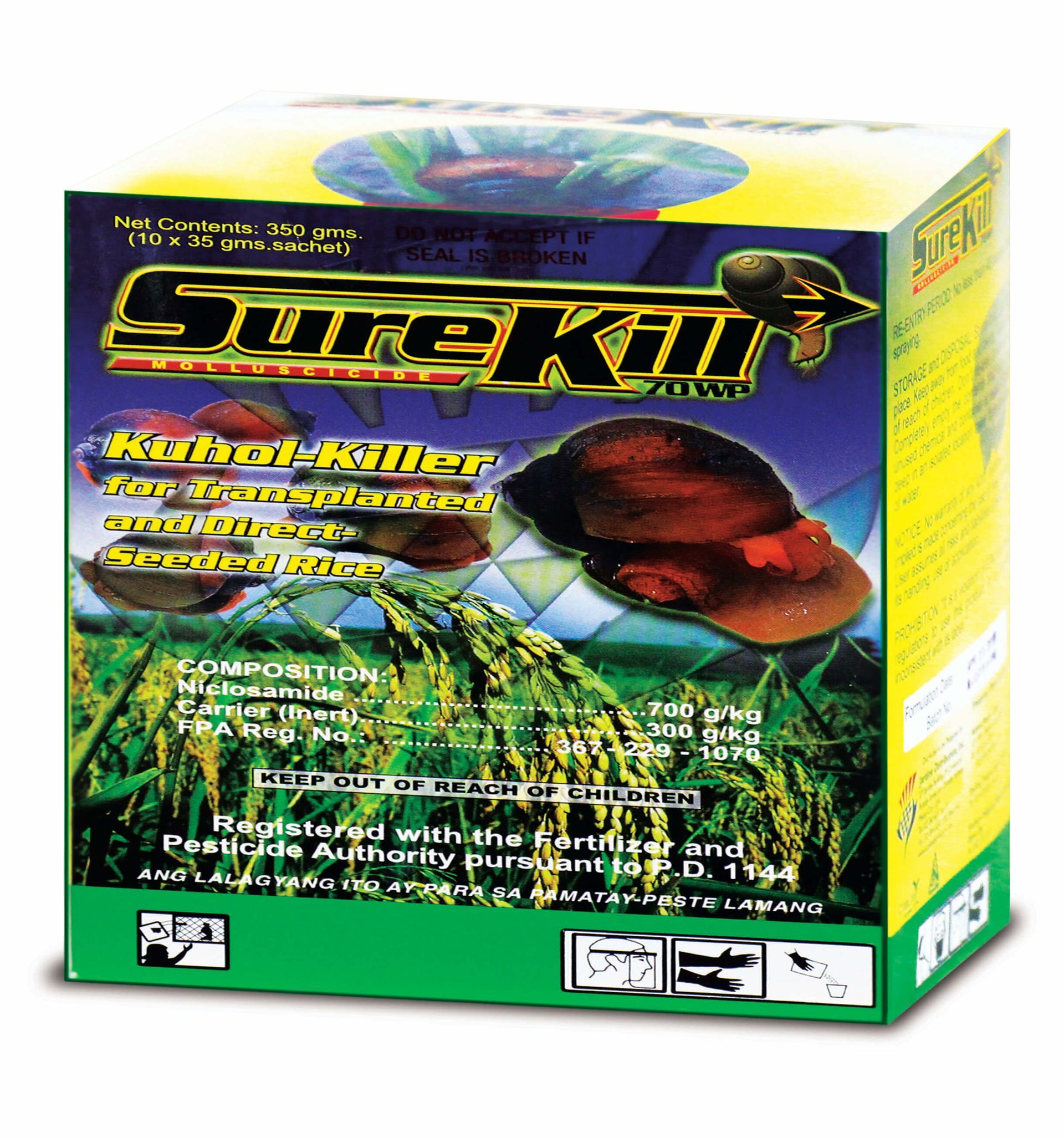 Surekill kuhol control in agricultural areas