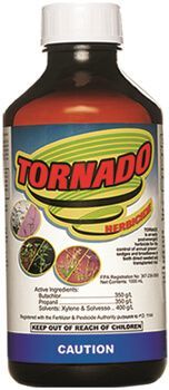 Tornado herbicide for controlling weeds in crops and agricultural areas