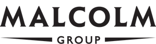 Malcolm Group logo with text and a horizontal line.