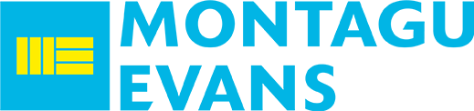 Montagu Evans logo: Blue and yellow graphic with text 