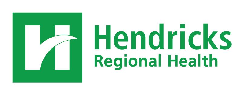 The hendricks regional health logo is green and white.