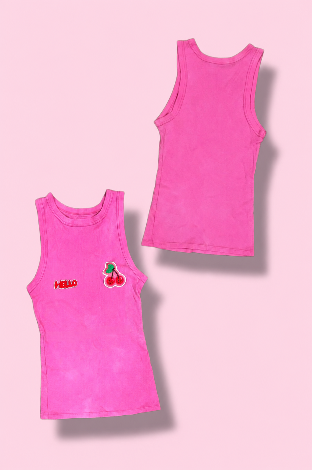 Cherry Red Patch Pink Tank: Pink Patch Collection