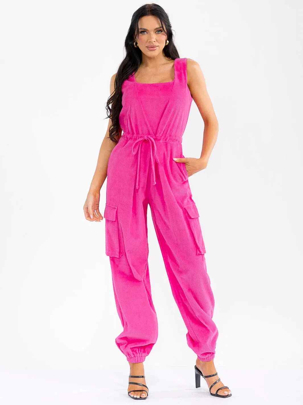 Hot Pink Corduroy Romper
