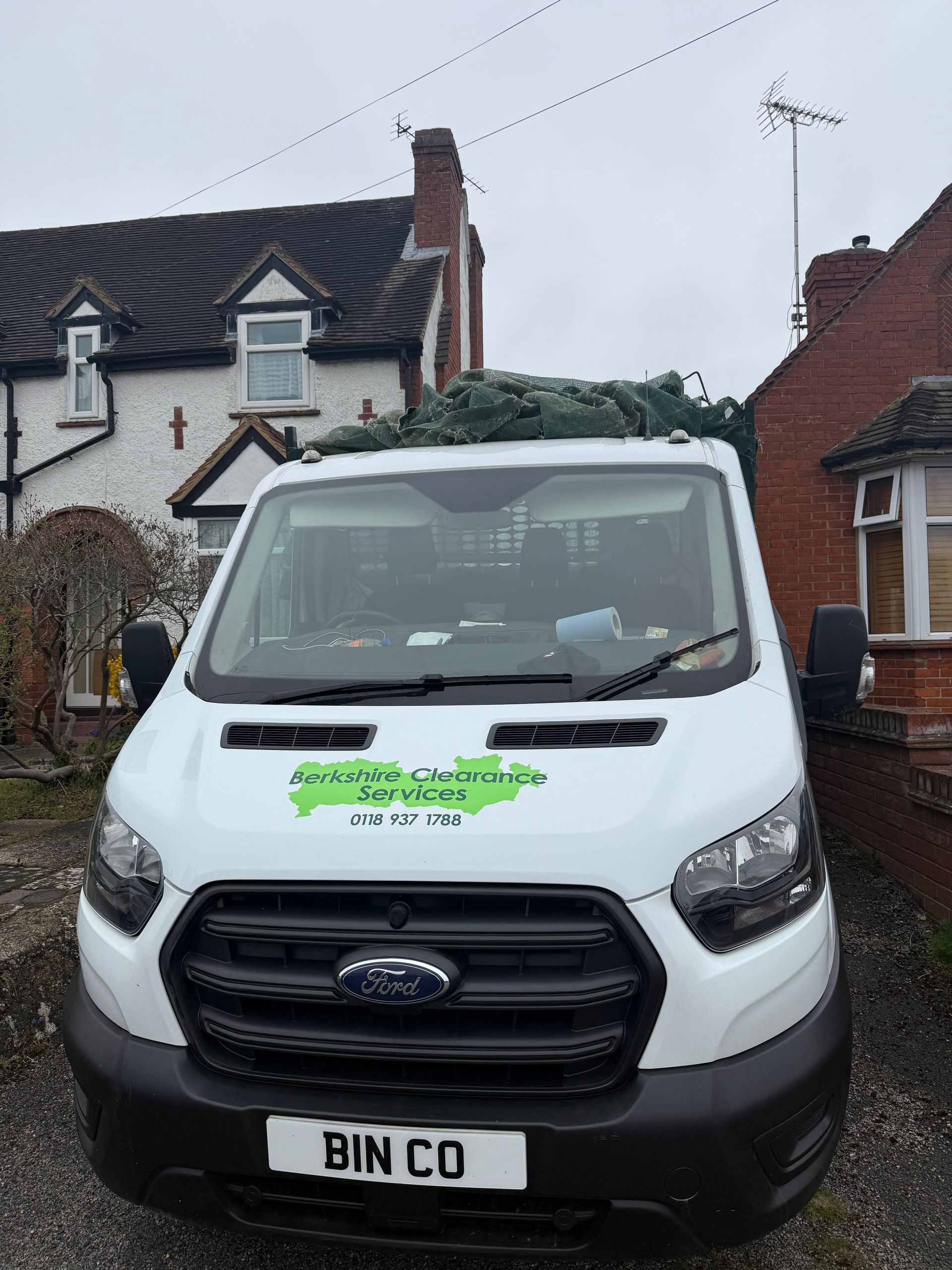 Berkshire Clearance Services van during a house clearance in Woodley