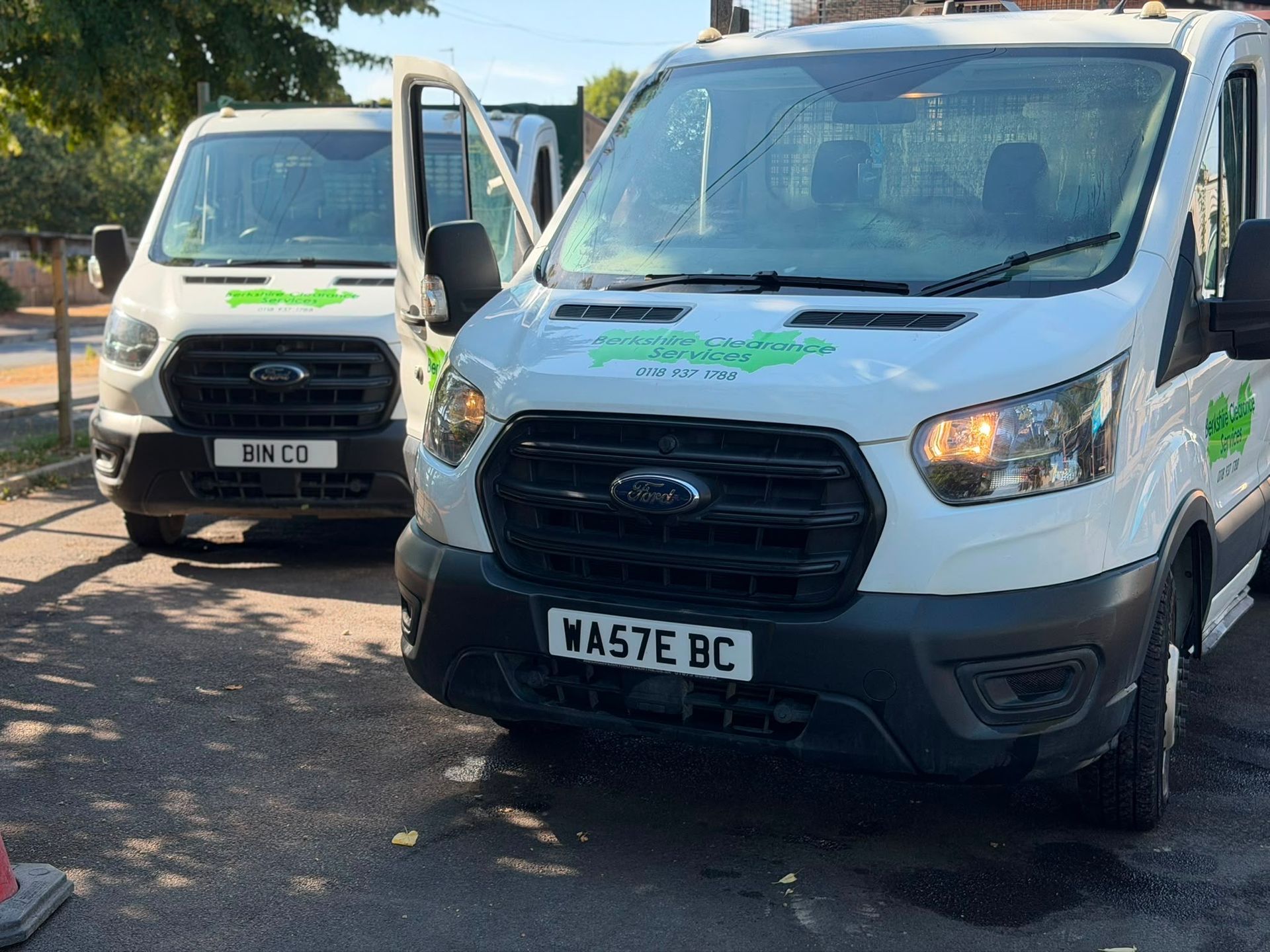Two Berkshire Clearance Services vehicles for multiple-vehicle rubbish collections across Berkshire
