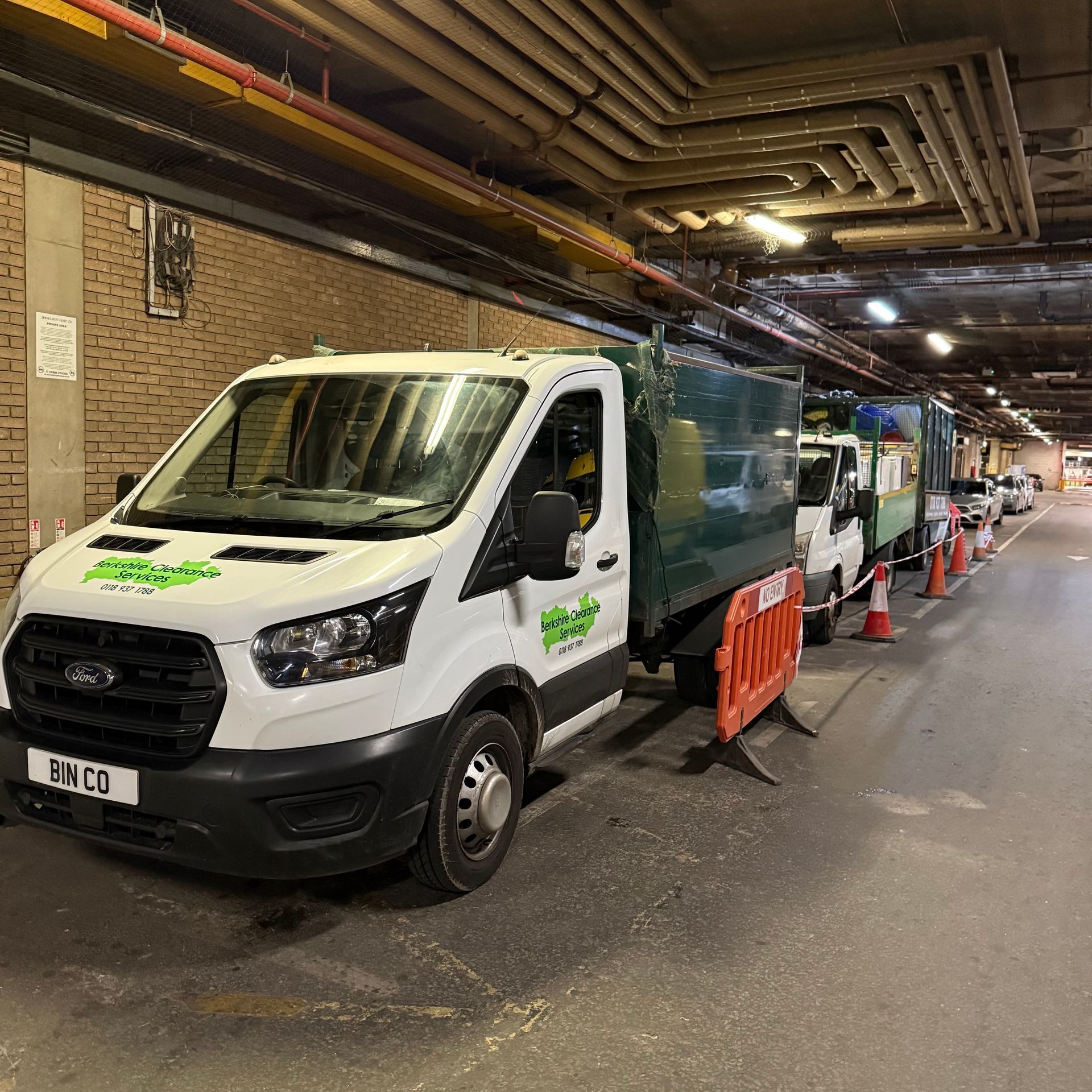 Wait and load waste collection at Broad Street Mall Reading Berkshire