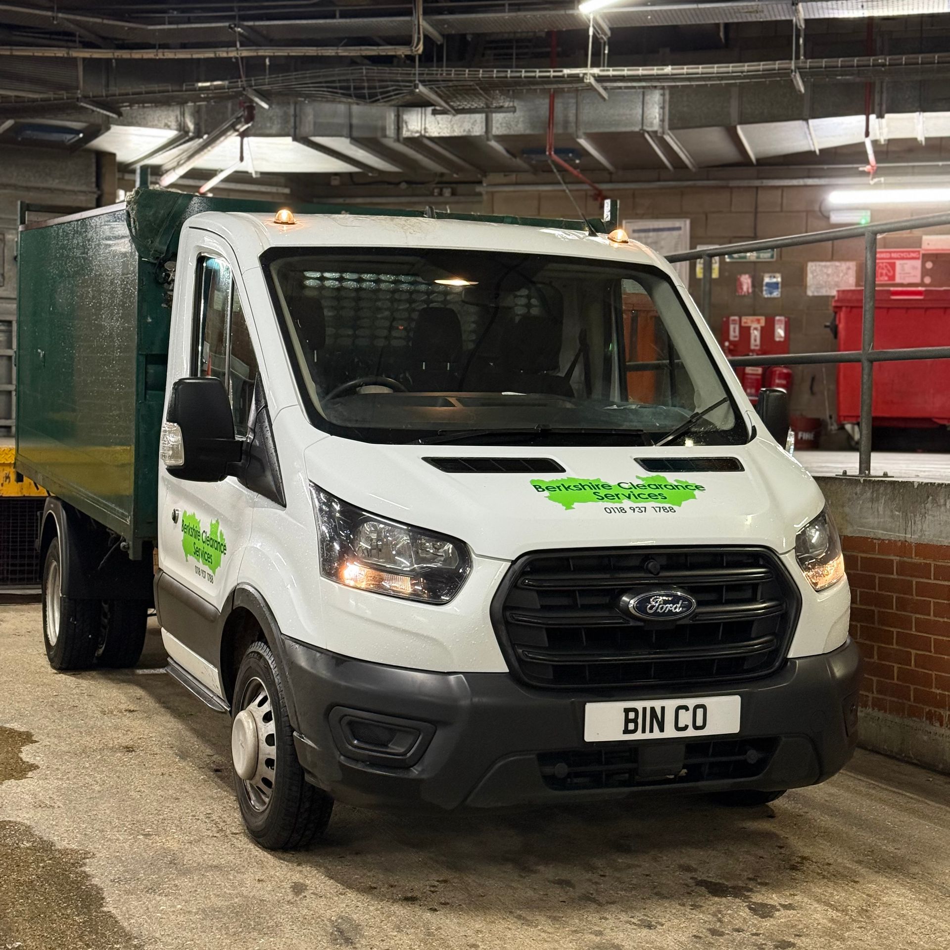 Berkshire Clearance Services waste collection vehicle at The Oracle service yard in Reading Berkshire