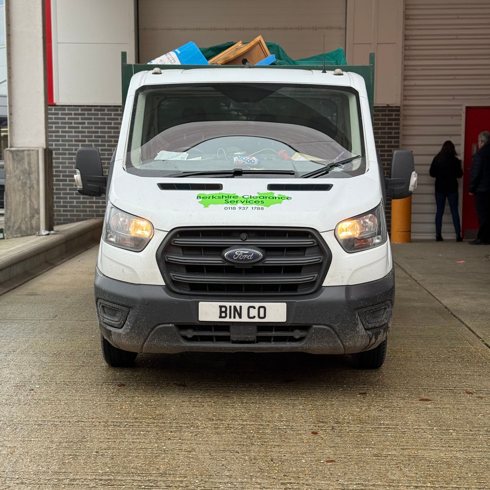 Berkshire Clearance Services van loaded with waste outside a Maidenhead storage facility