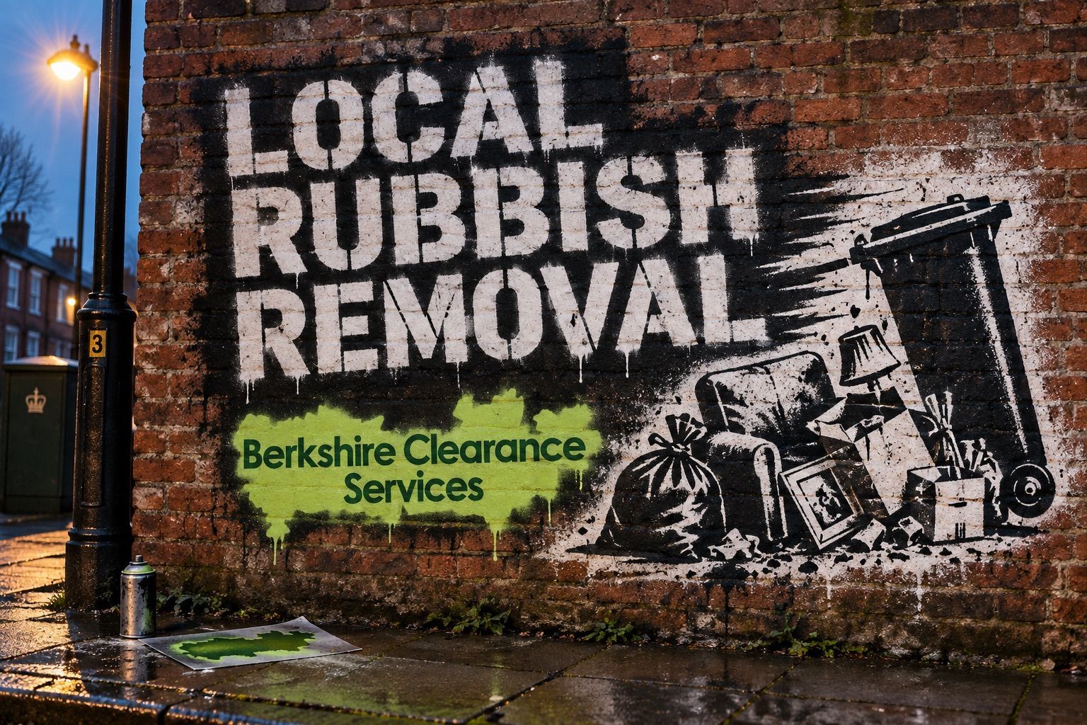 Local rubbish removal artwork branded Berkshire Clearance Services