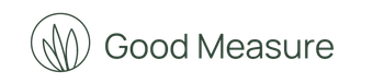 Good Measure logo with a circular leaf icon and green text on white background
