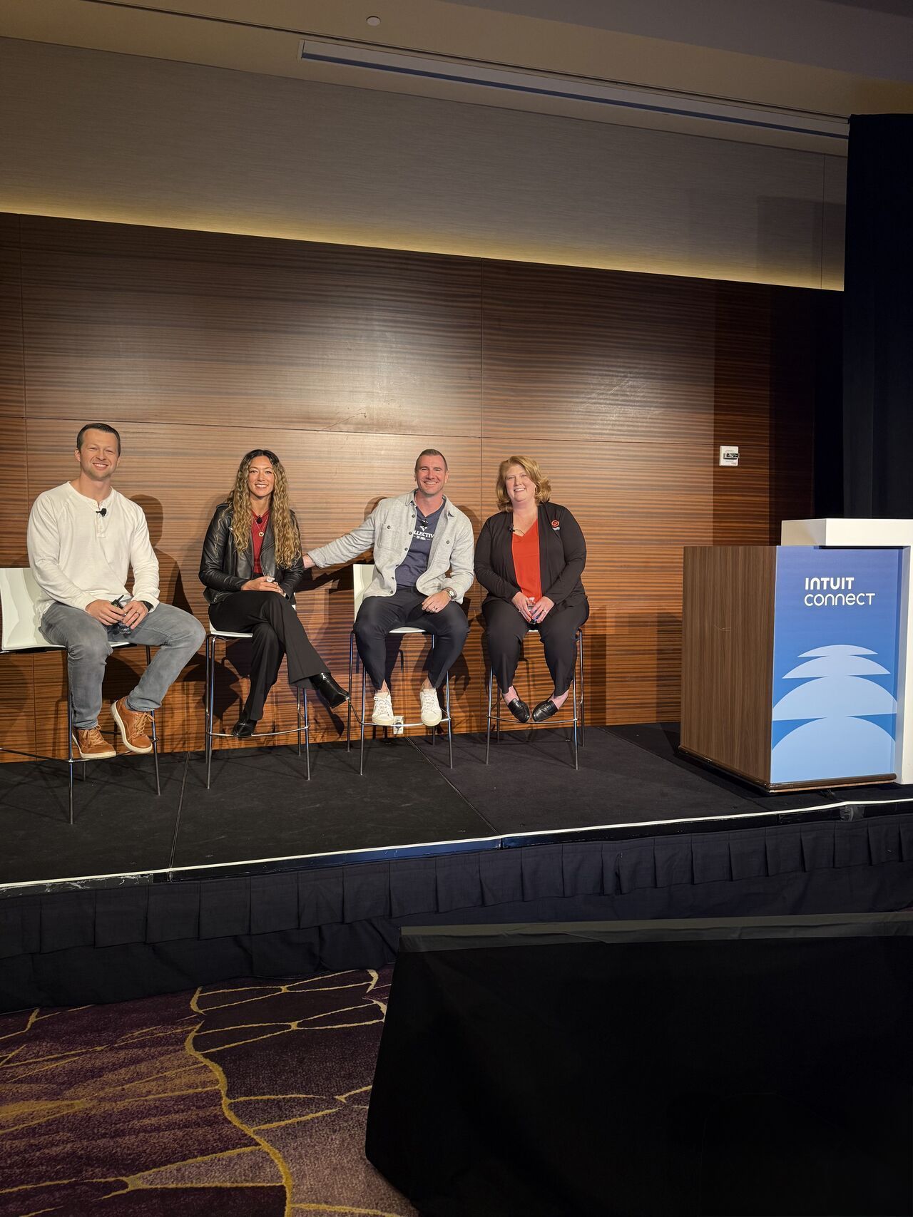 Ben speaking on stage at the Intuit QuickBooks Conference.
