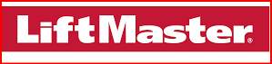 The white LiftMaster logo text centered on a rectangular red background.