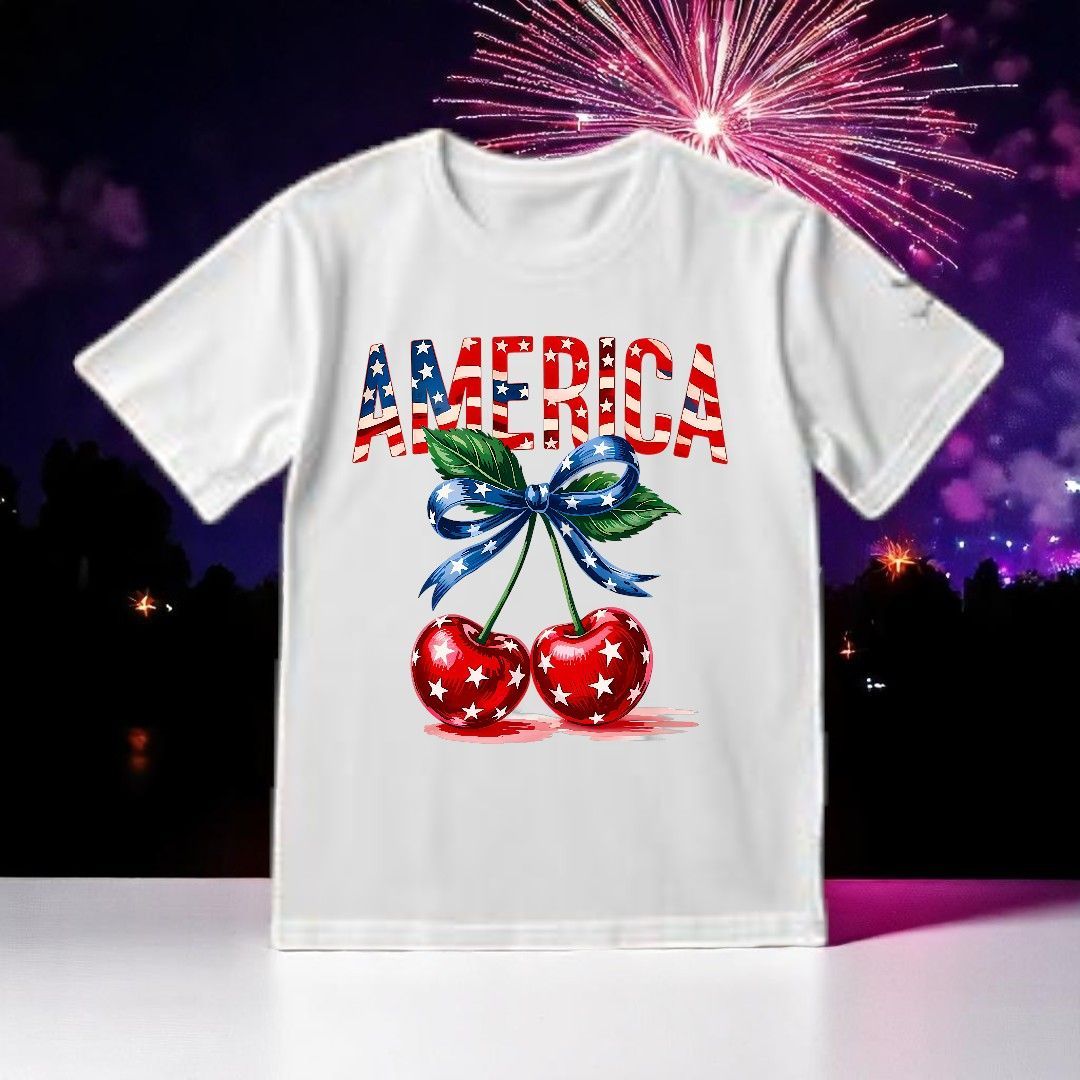 A white t-shirt featuring 