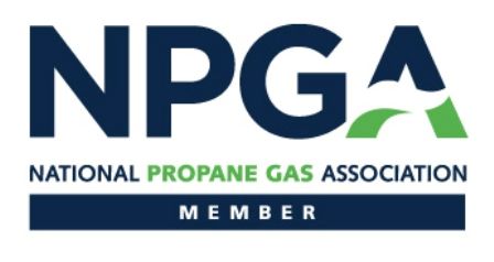 Logo for the National Propane Gas Association (NPGA) with dark blue and green text and a member badge.