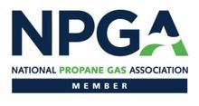 Logo for the National Propane Gas Association (NPGA) with dark blue and green text and a member badge.
