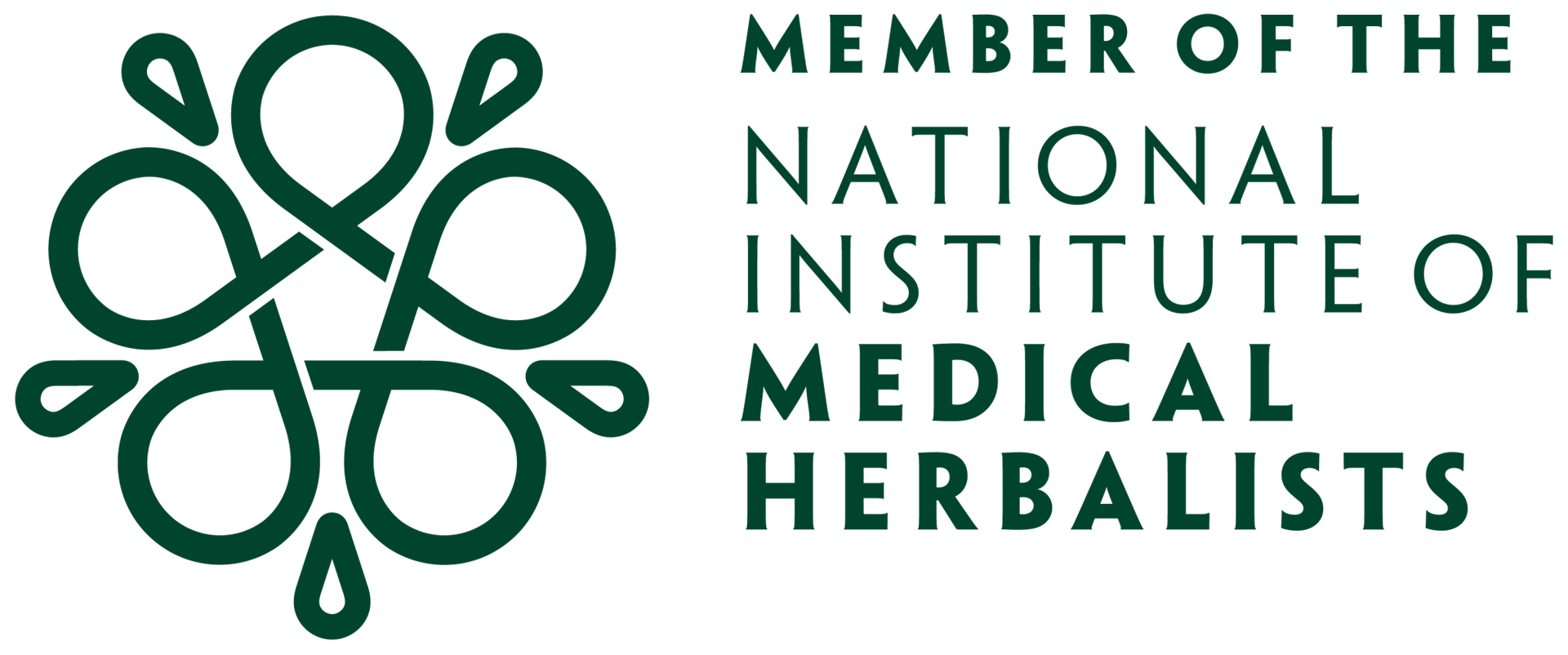 Logo for the National Institute of Medical Herbalists with a green floral emblem and text