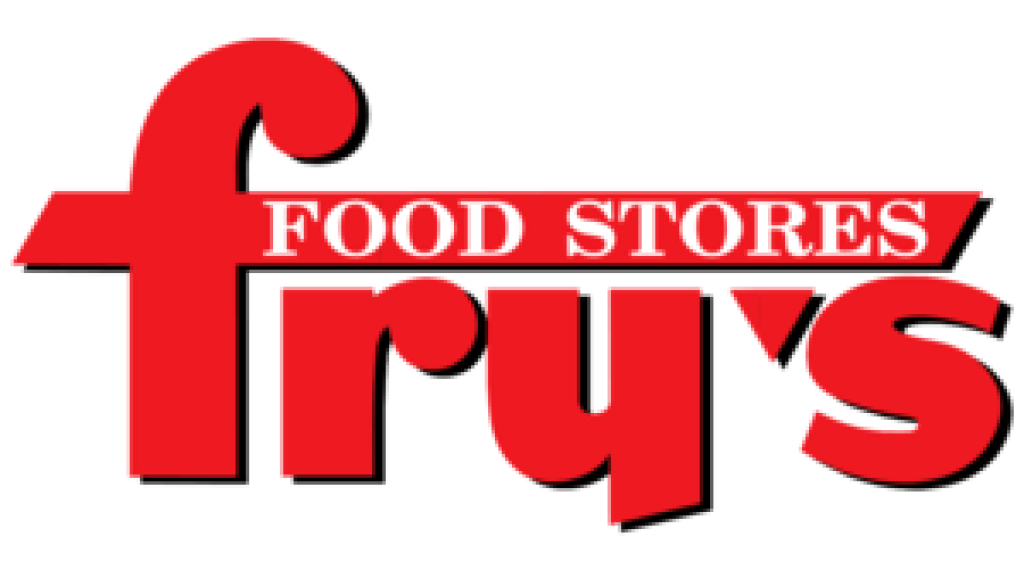 Fry’s Food Stores logo in red with stylized lowercase text on a white background