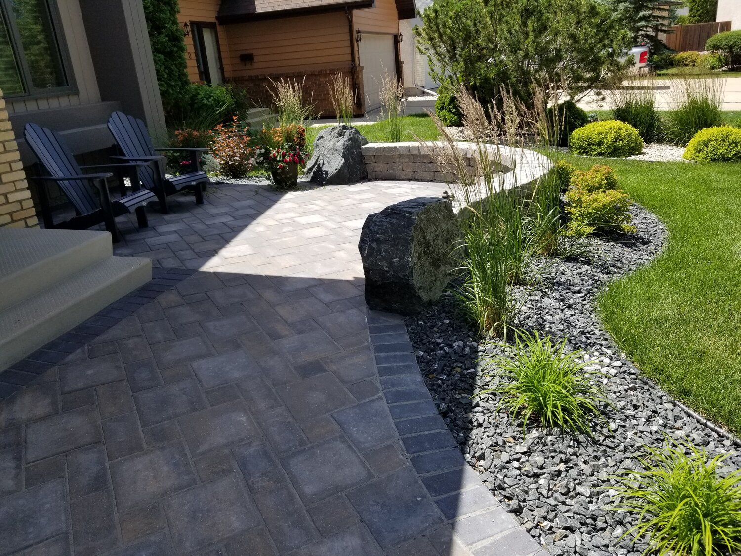 front yard paver patio installation