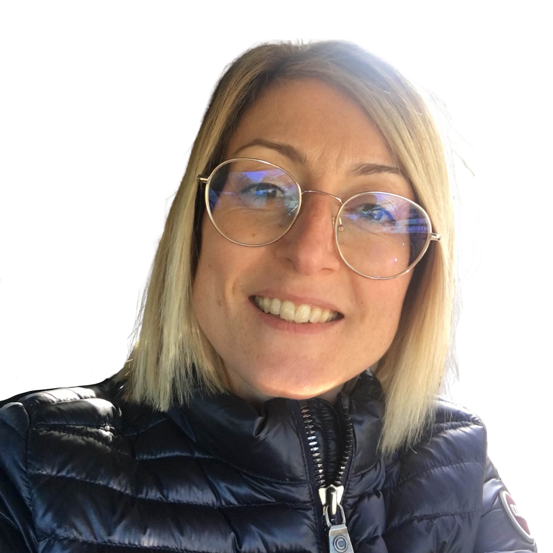 Logo circolare blu di “Scuola dell’Infanzia Elisabetta Vicini” con tre forme sovrapposte.