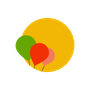Palloncini colorati sovrapposti su uno sfondo bianco, con un grande palloncino giallo e palloncini più piccoli verdi, rossi e rosa.