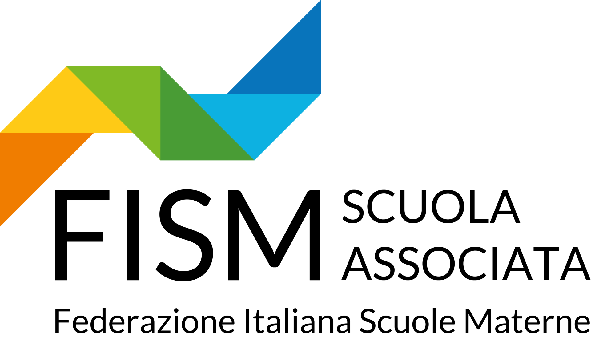 FISM logo with colorful geometric shapes and the text “Scuola Associata” and “Federazione Italiana Scuole Materne”