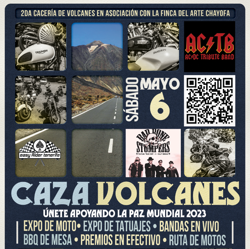 A poster that says caza volcanes on it