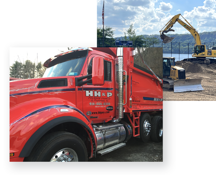 Red semi-truck with 