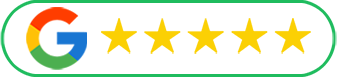 Google logo with five gold stars, indicating a 5-star rating.