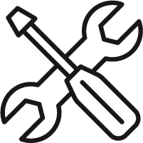Window Screen Icon of Screwdriver and wrench