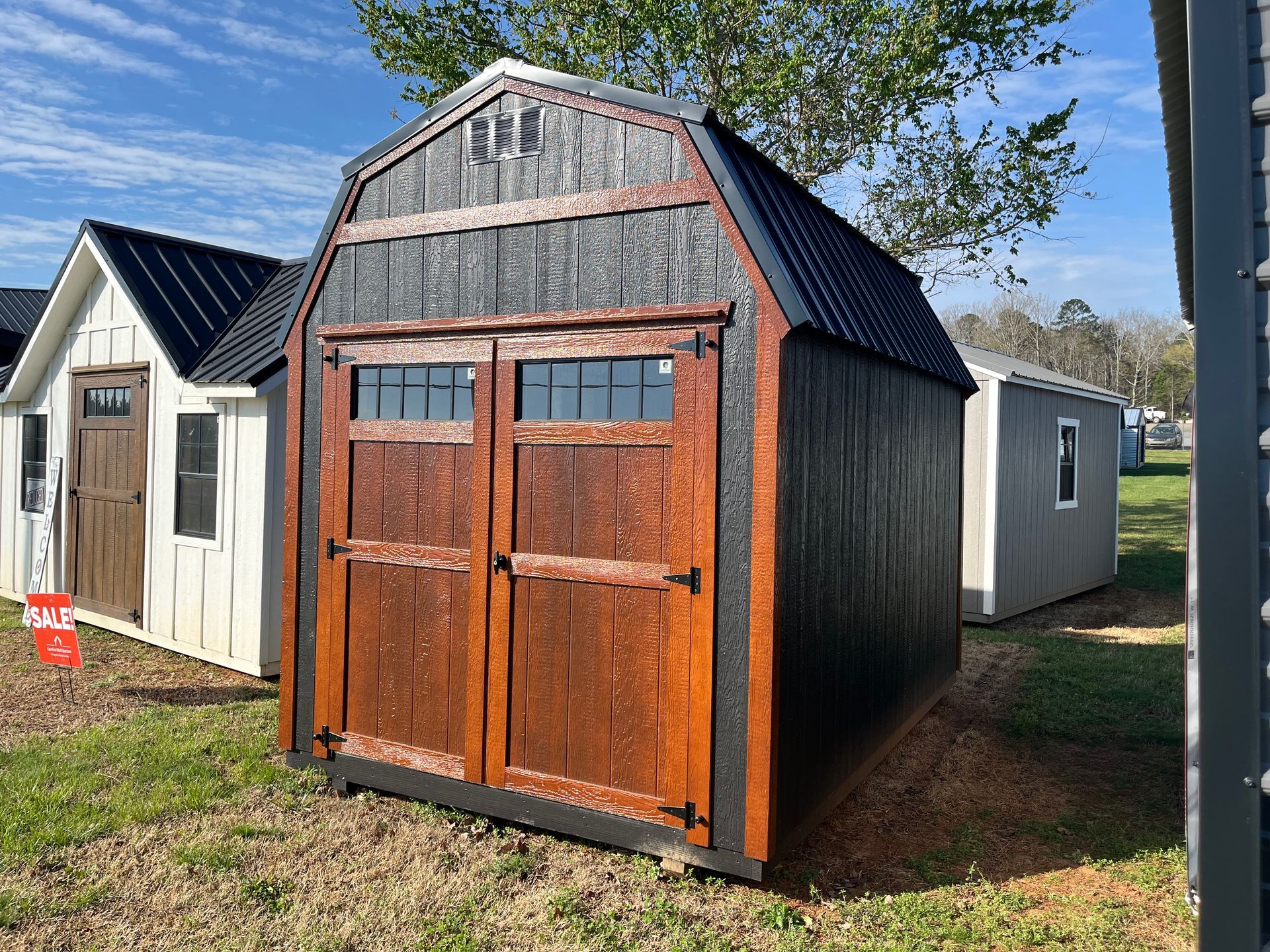 Black and Teak 8x12 Lofted with Electric