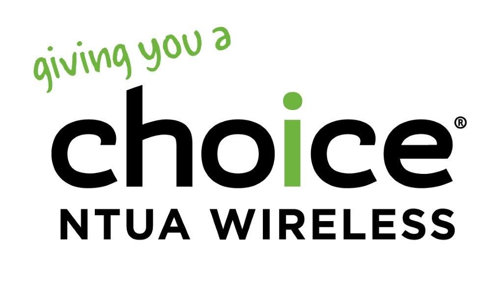 NTUA Wireless logo with “giving you a choice” in green script above bold black “choice” text