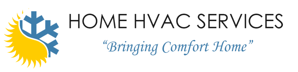 Home HVAC Services logo with blue snowflake, yellow sun, and tagline &ldquo;Bringing Comfort Home&rdquo;