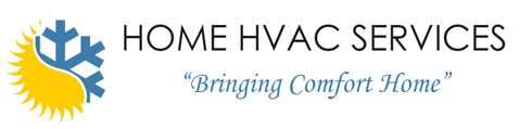 Home HVAC Services logo with blue snowflake, yellow sun, and tagline “Bringing Comfort Home”