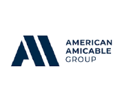 American Amicable Group logo with stylized blue “A” and text on white background