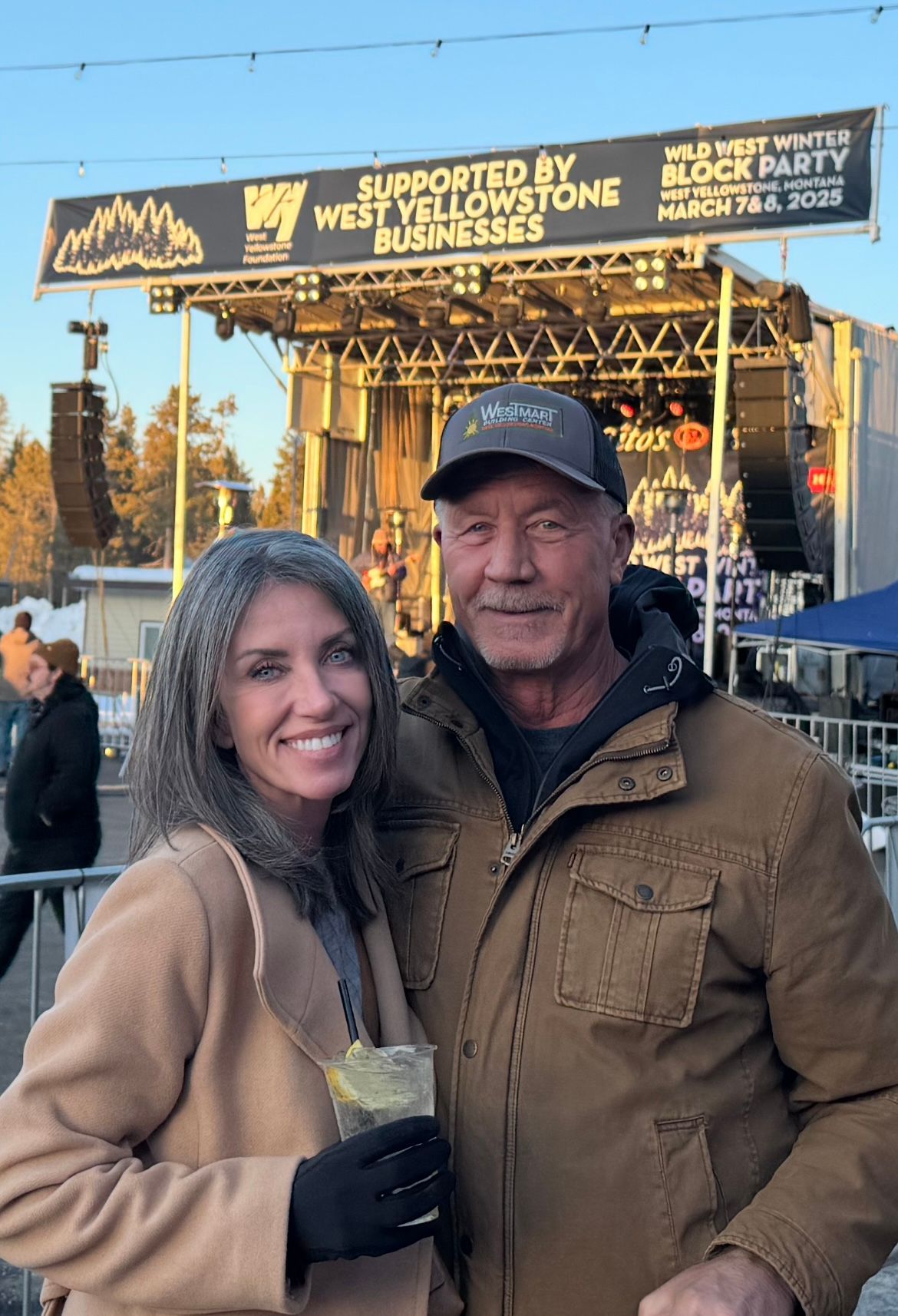 Chip & Amber at the West Yellowstone Winter Block Party 2025 hosted by Wild West Pizzeria