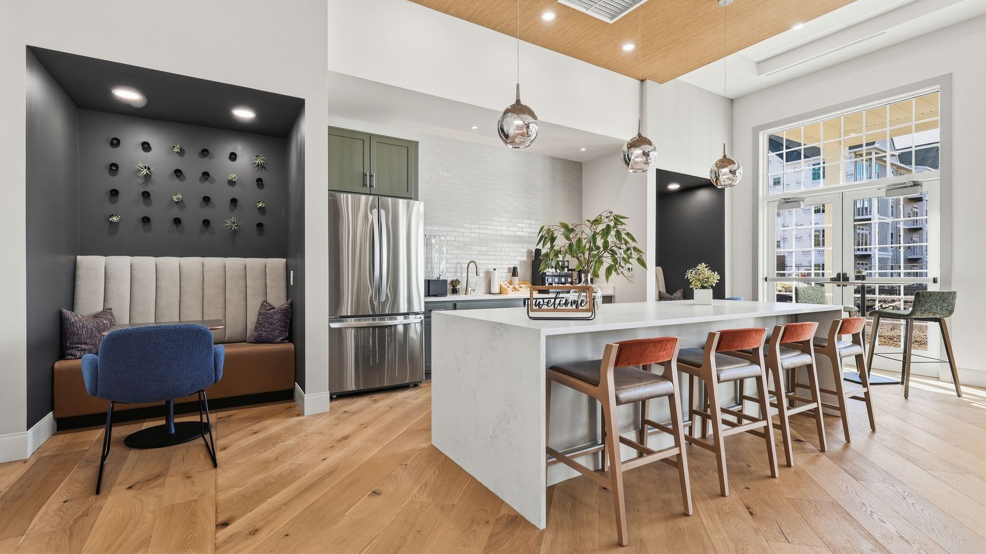 Community Building Kitchen and Counter Bar Seating