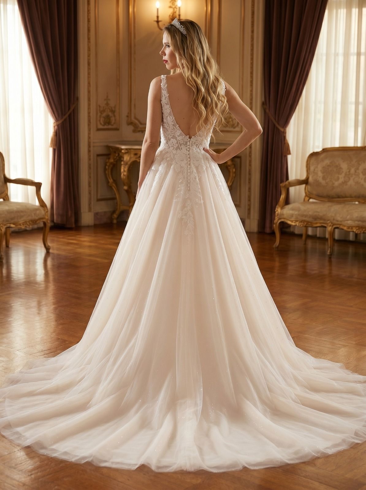 Sweetheart strapless neckline, luxury fit to flare mermaid lace dress illusion bodice with binning. Made of hand stiches and  finished with beaded  embellishments.