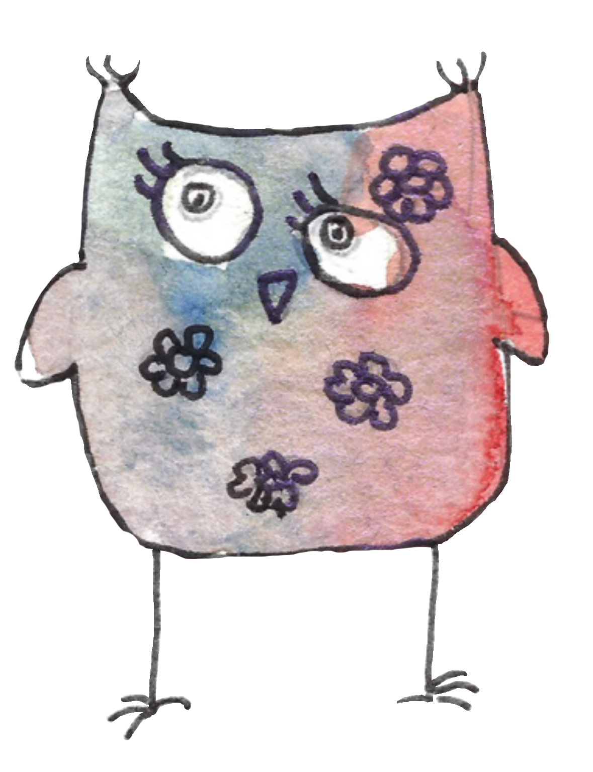 Schlaueule Nachhilfe Zeuthen, Wildau  - blau-rote Eule mit Blumen
