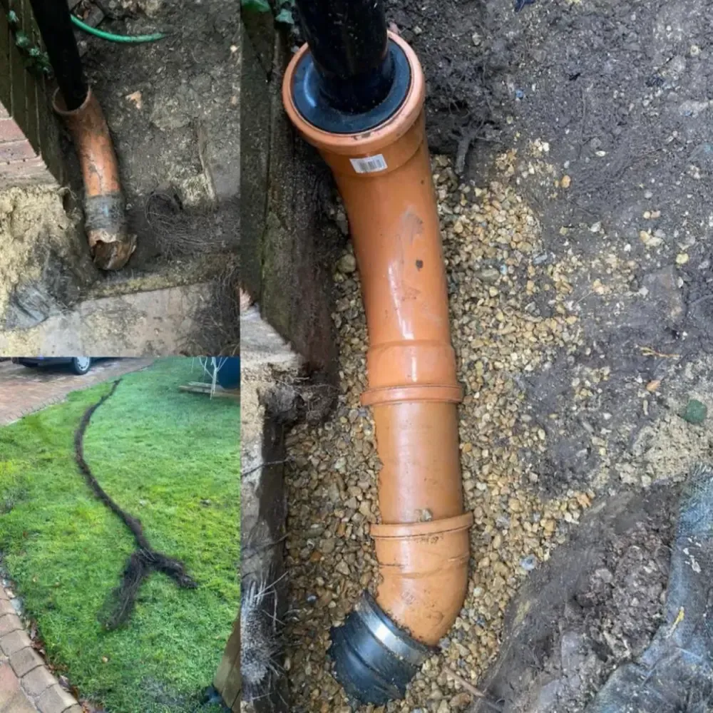 blocked drains - removal of roots