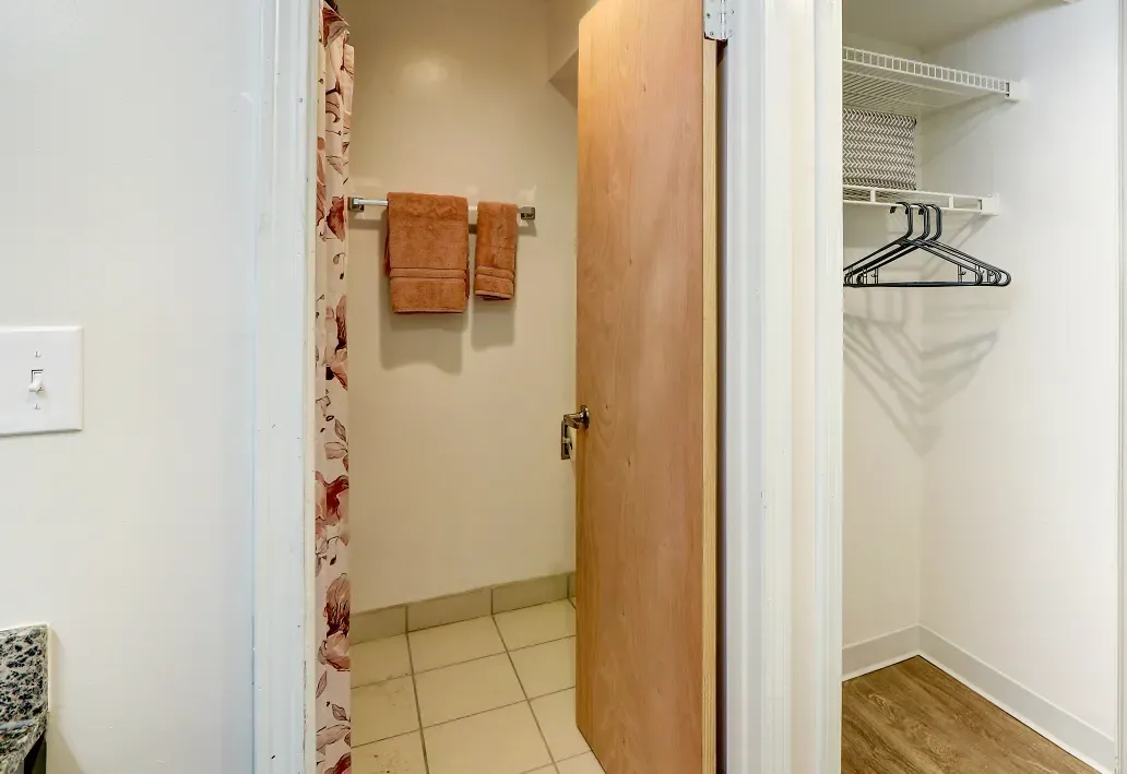 Interior of laundry area and closet