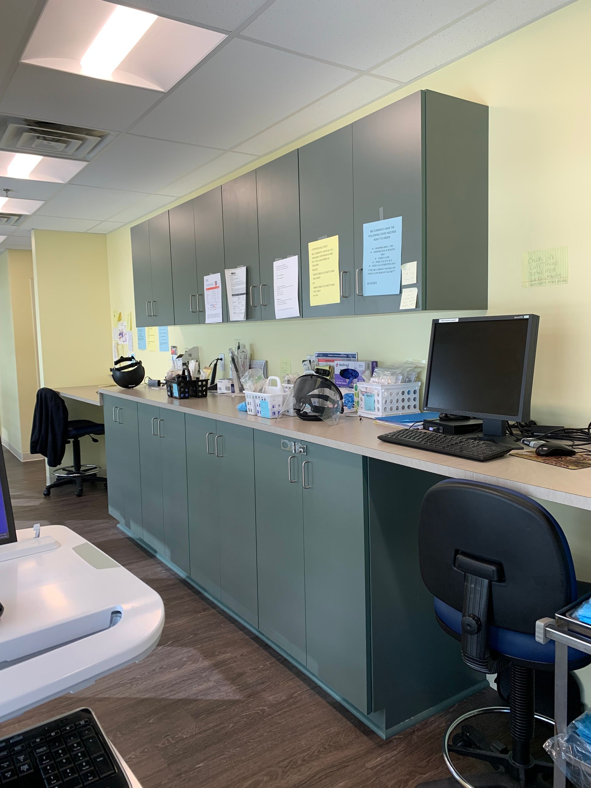 A computer is sitting on a desk in a room at Advocare Fairmount Pediatrics