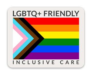 LGBTQ+ friendly logo for inclusive care