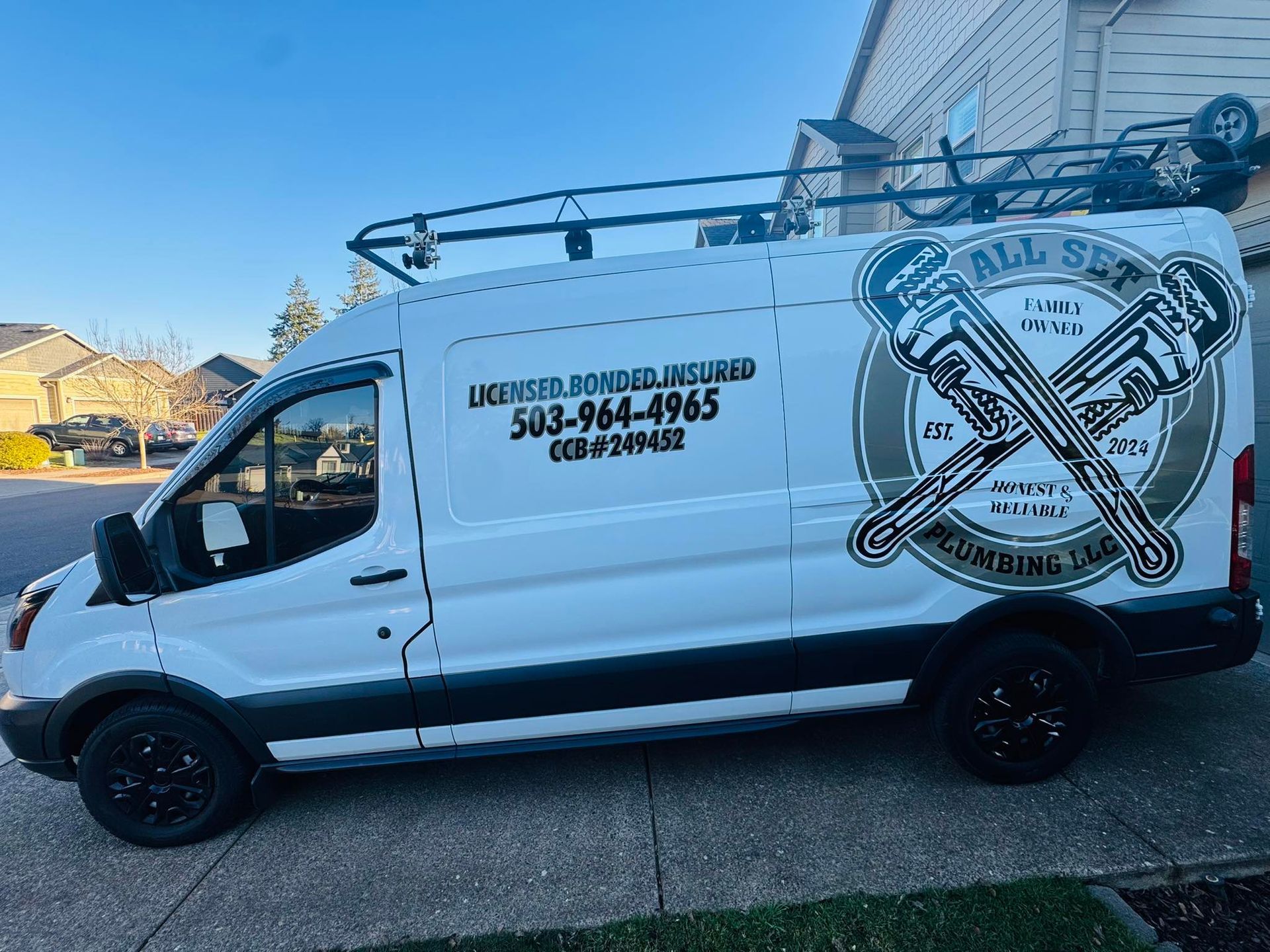 White work van with 