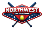 Northwest Girls Softball logo with crossed bats over a red, white, and blue diamond badge