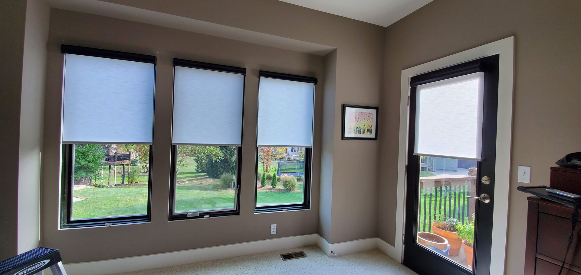 Solar Shield Roller Shade installed in a bedroom in Kansas City, MO