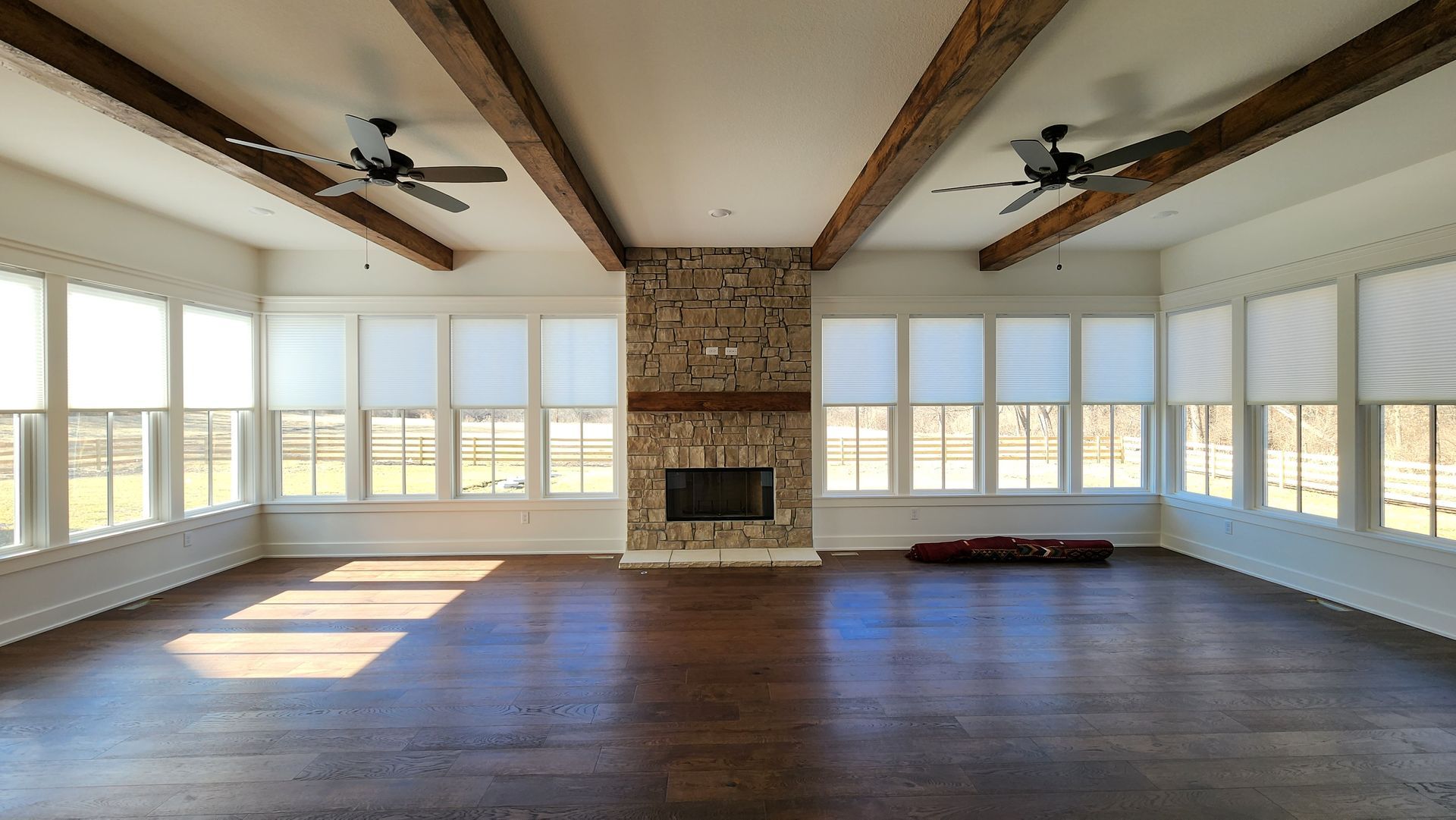 Solar Shield Honeycomb Shades installed in Kansas City, MO sunroom