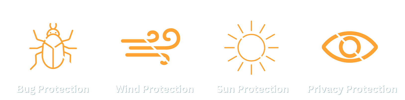 A bug , a sun , and an eye are shown on a white background.