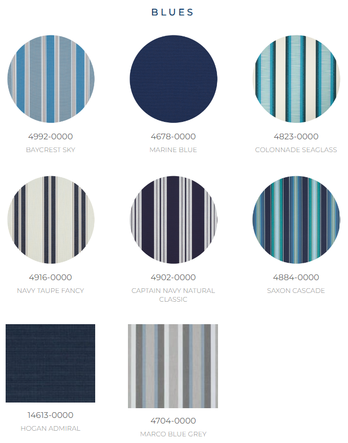 There are many different types of blue striped fabrics.