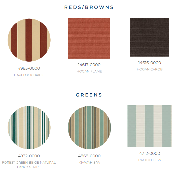 A selection of reds / browns and greens fabrics